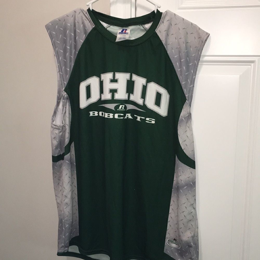 University of Ohio Bobcats Green Steel Plate Training Gym Work Out Tank T Shirt